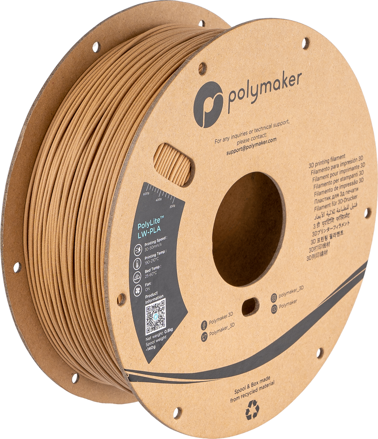 Polylite LW-PLA  Wood - 0,8kg - 1,75mm