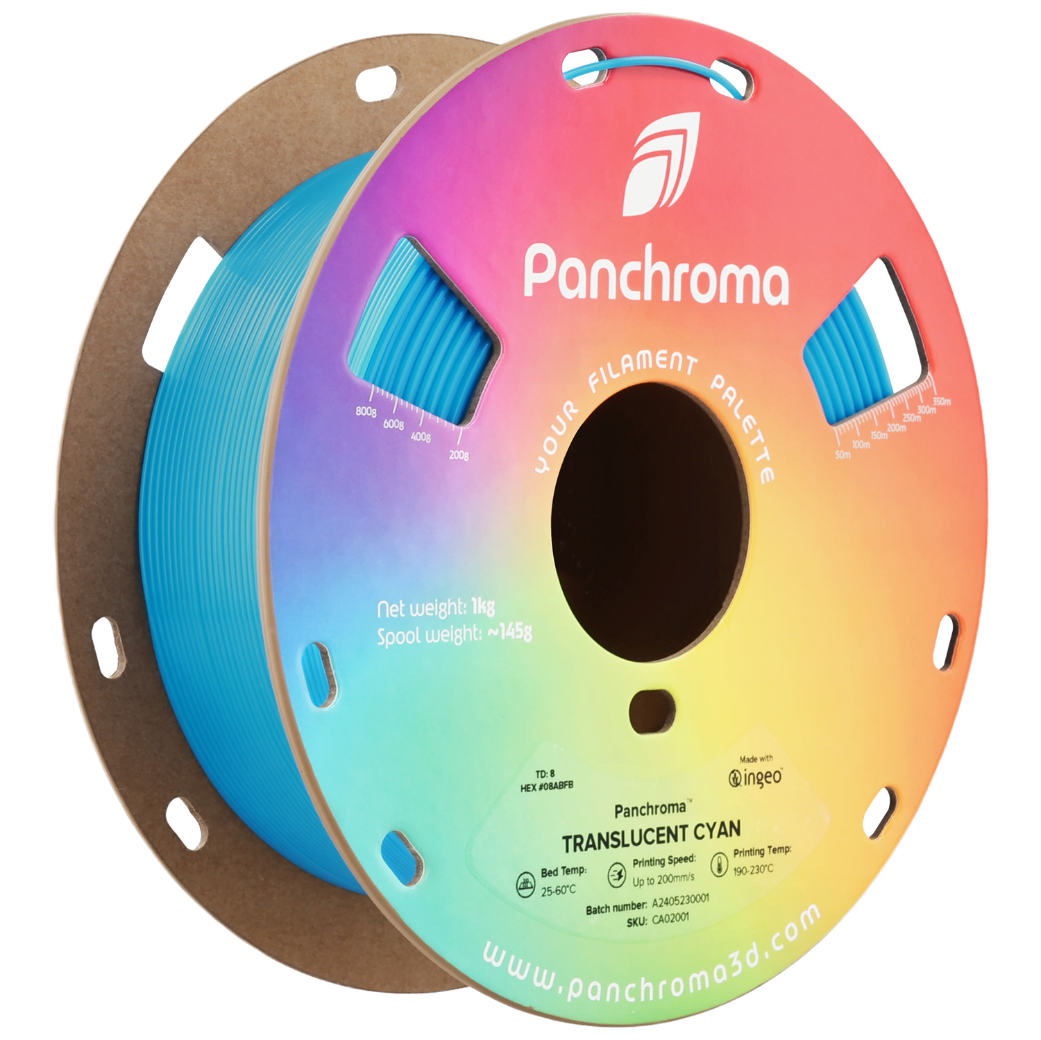 'Panchroma™ Translucent Cyaan PLA  1Kg