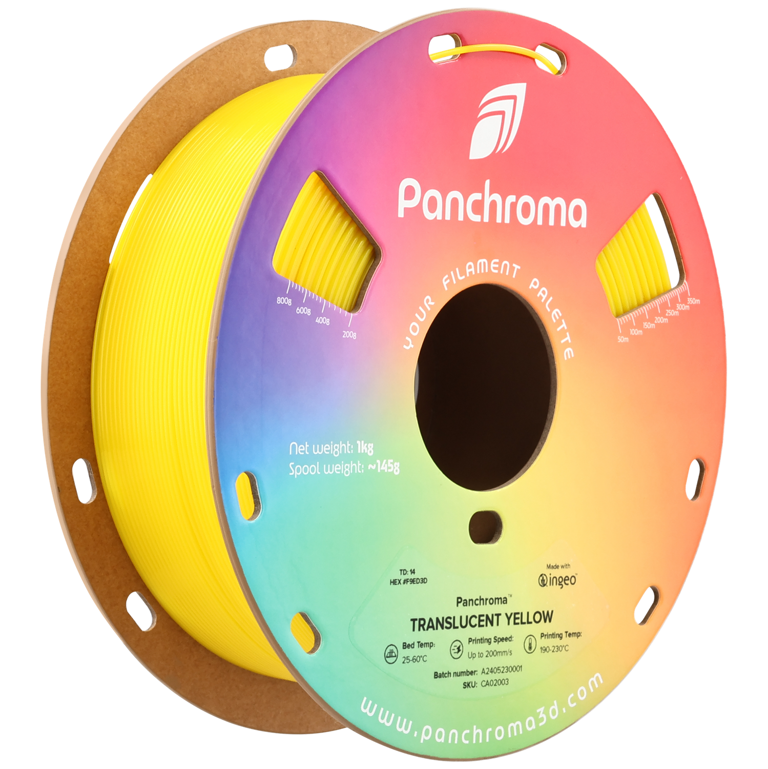 'Panchroma™ Translucent Yellow PLA  1Kg