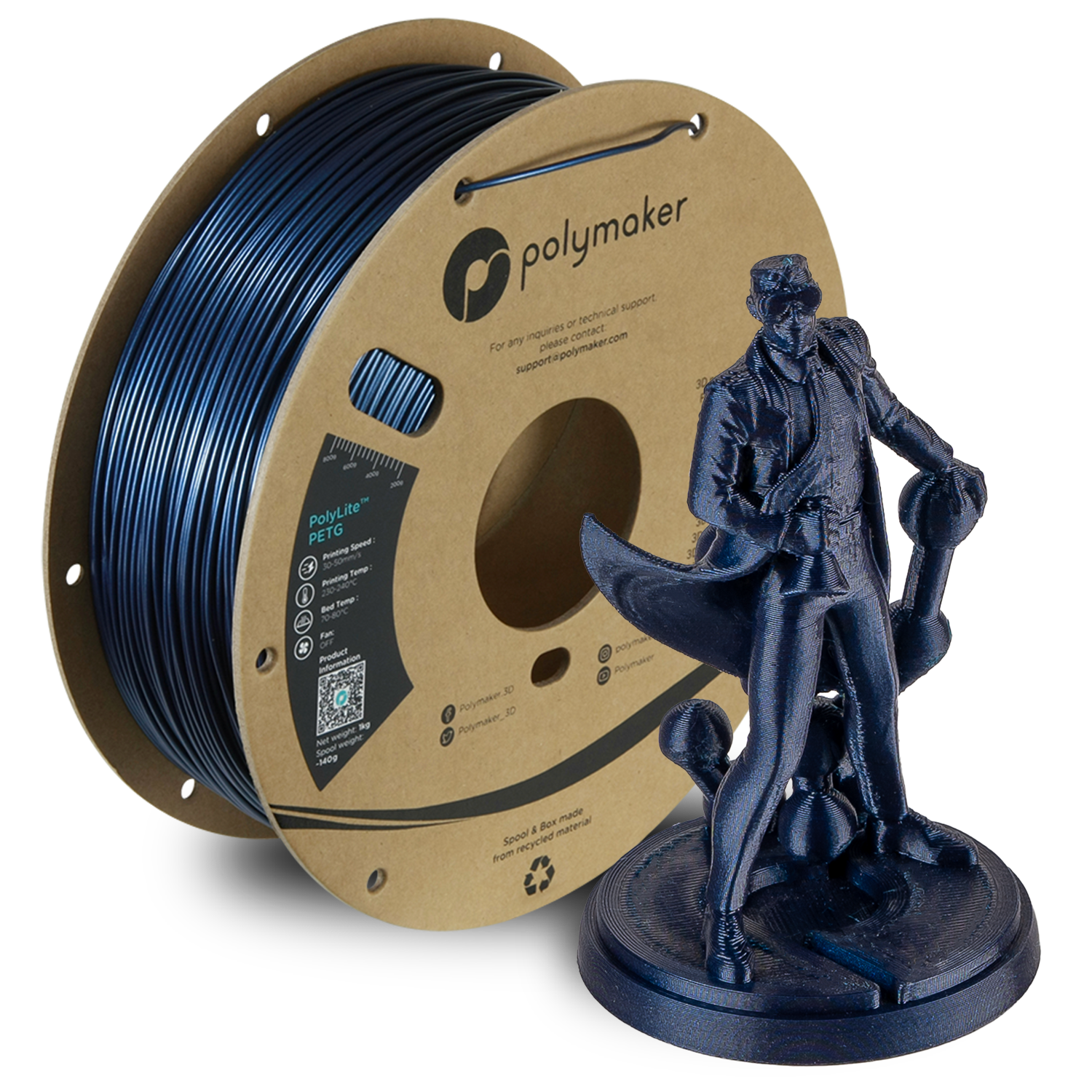 Polymaker PolyLite PETG Dark Blue 1Kg Polymaker PolyLite PETG Dark Blue 1Kg