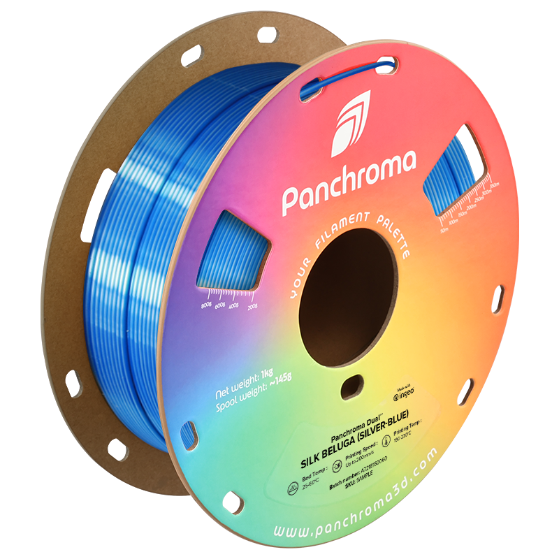 Panchroma™ Dual Silk Beluga (Silver-Blue) PLA 1,75mm - 1KG Panchroma™ Dual Silk Beluga (Silver-Blue) PLA 1,75mm - 1KG