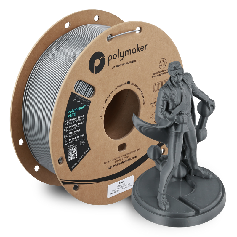 Polymaker PETG Silver 1Kg Polymaker PETG Silver 1Kg