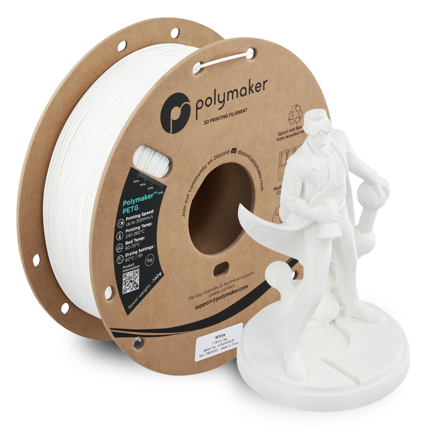 Polymaker PETG White 1Kg Polymaker PETG White 1Kg