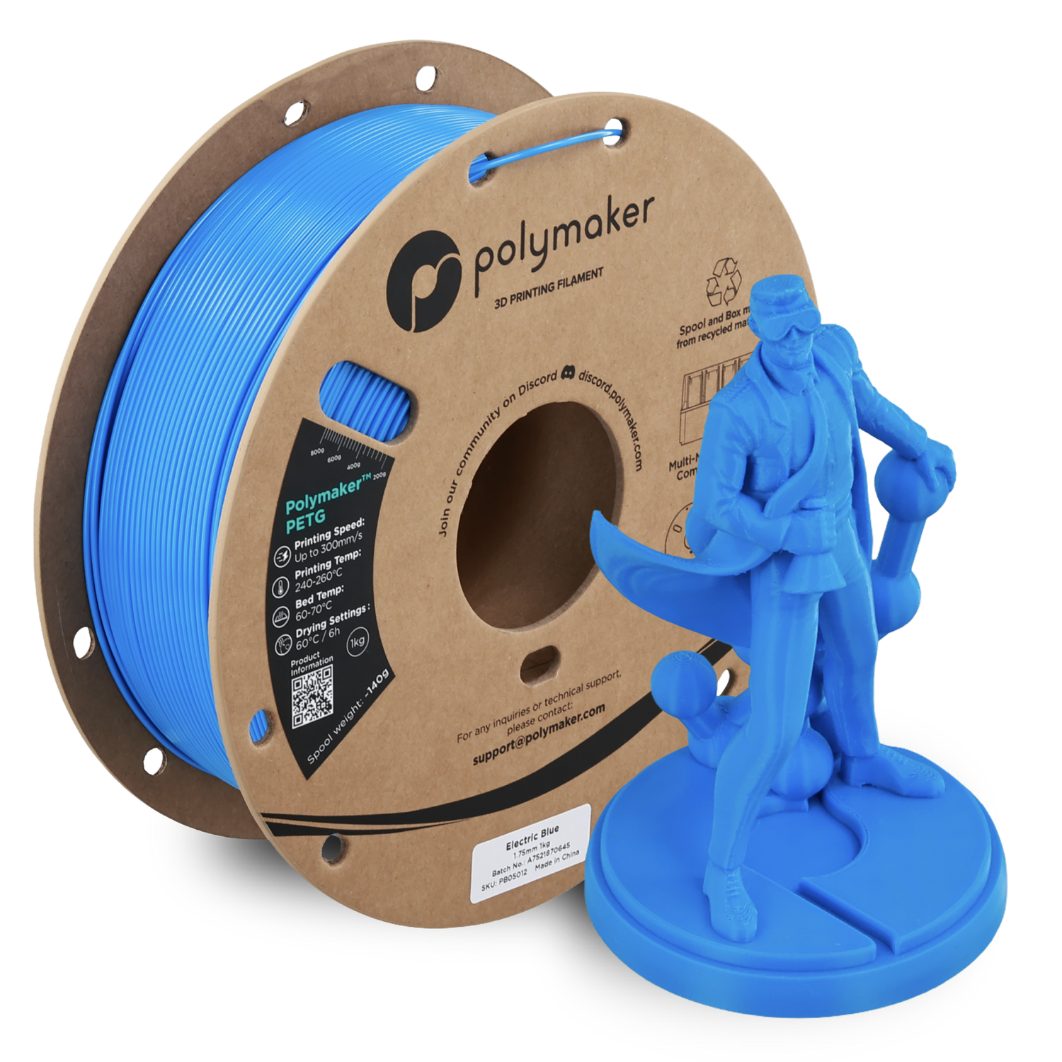Polymaker PETG Electric Blue 1Kg Polymaker PETG Electric Blue 1Kg
