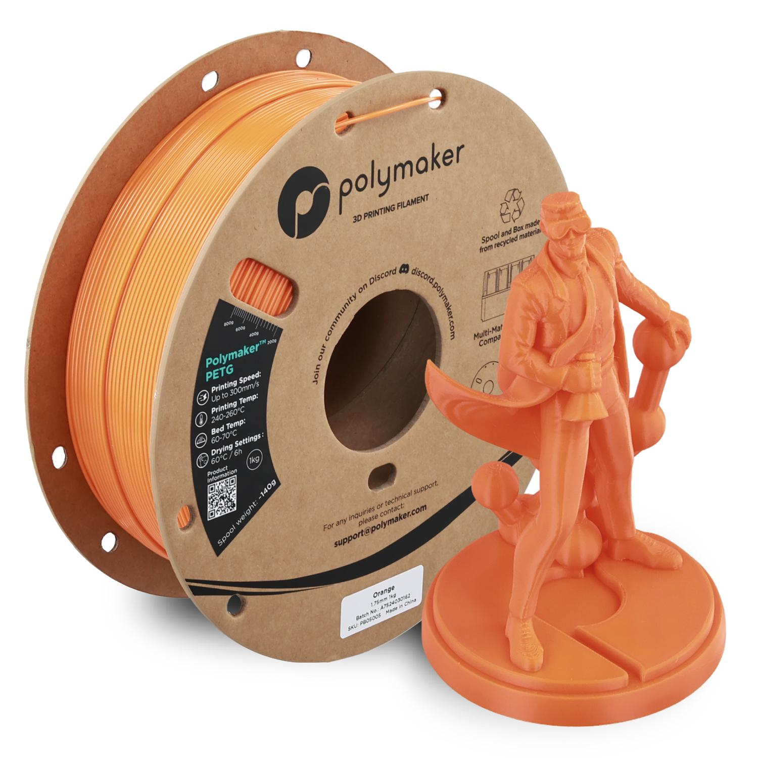 Polymaker PETG Orange 1Kg Polymaker PETG Orange 1Kg