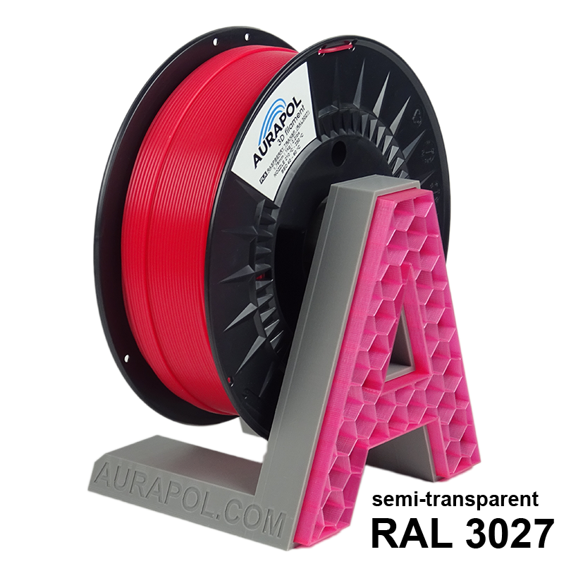 AURAPOL PLA 1,75 mm Raspberry partially transparent - 1 kg