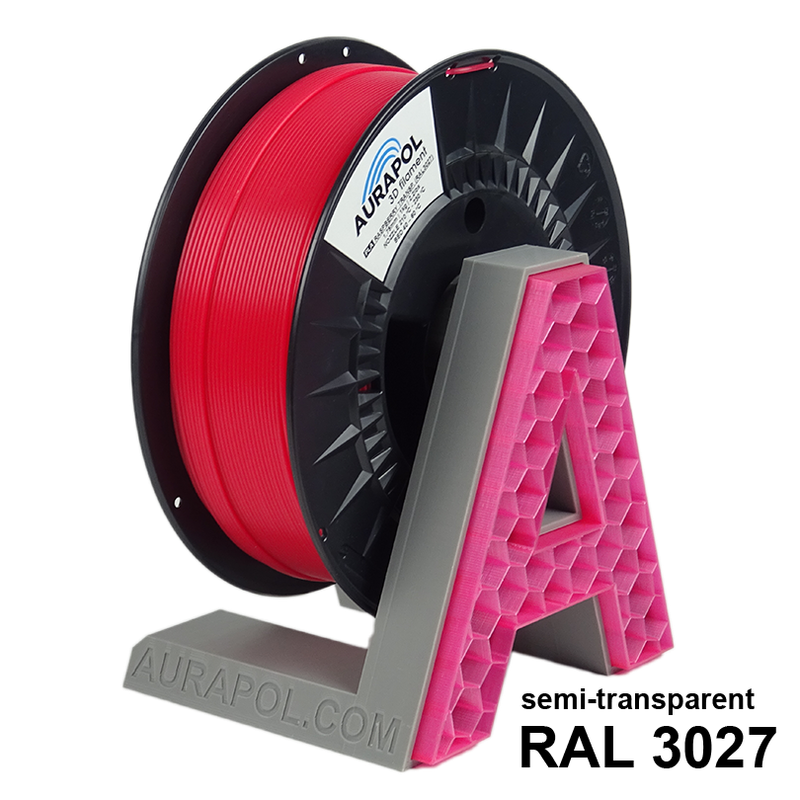 AURAPOL PLA 1,75 mm Raspberry partially transparent - 1 kg