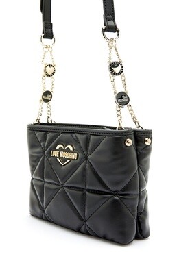 LOVE MOSCHINO 
Zip Closure Chain Detail Crossbody Bag