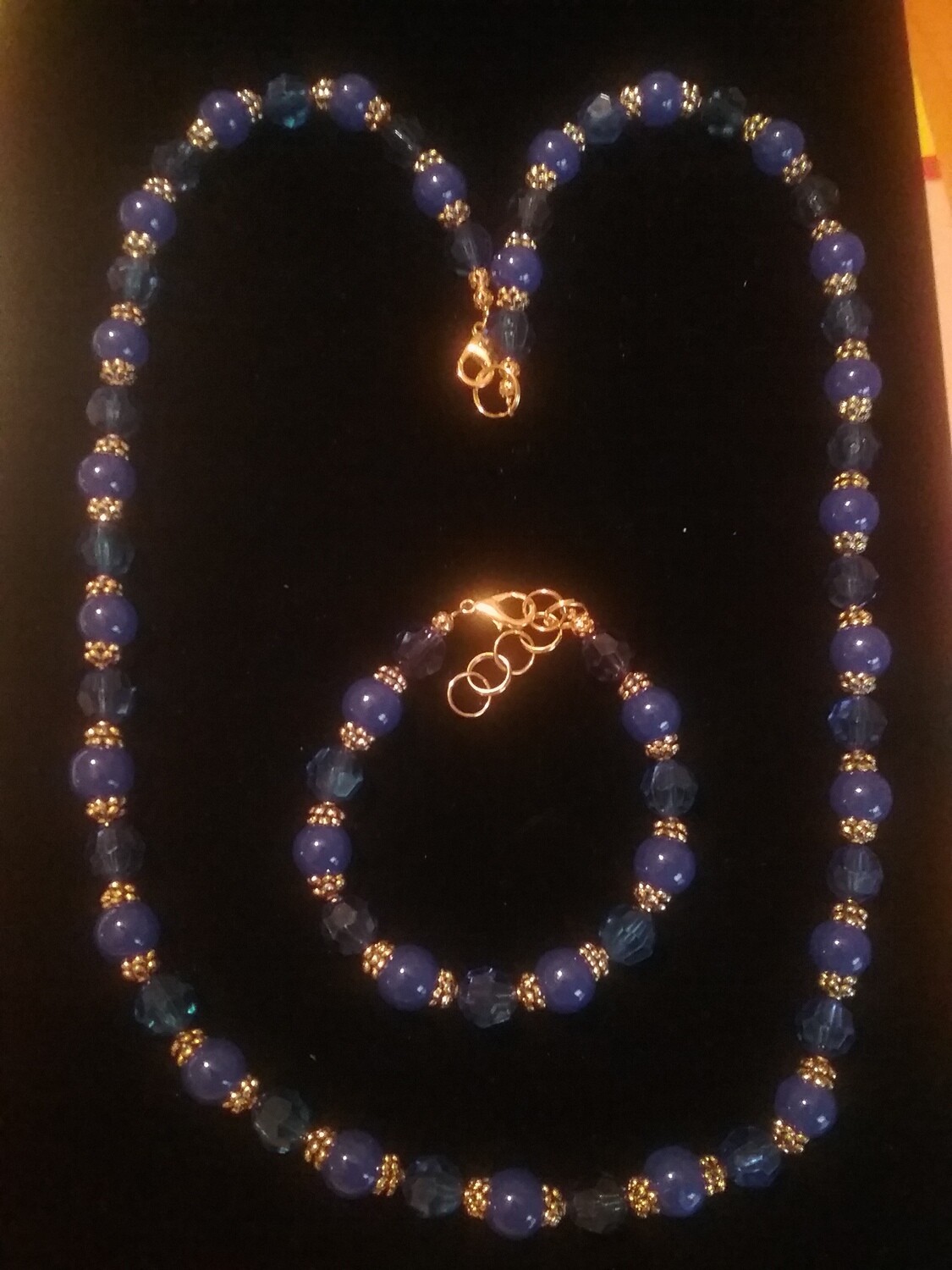 Blue Beaded Jewelry Set