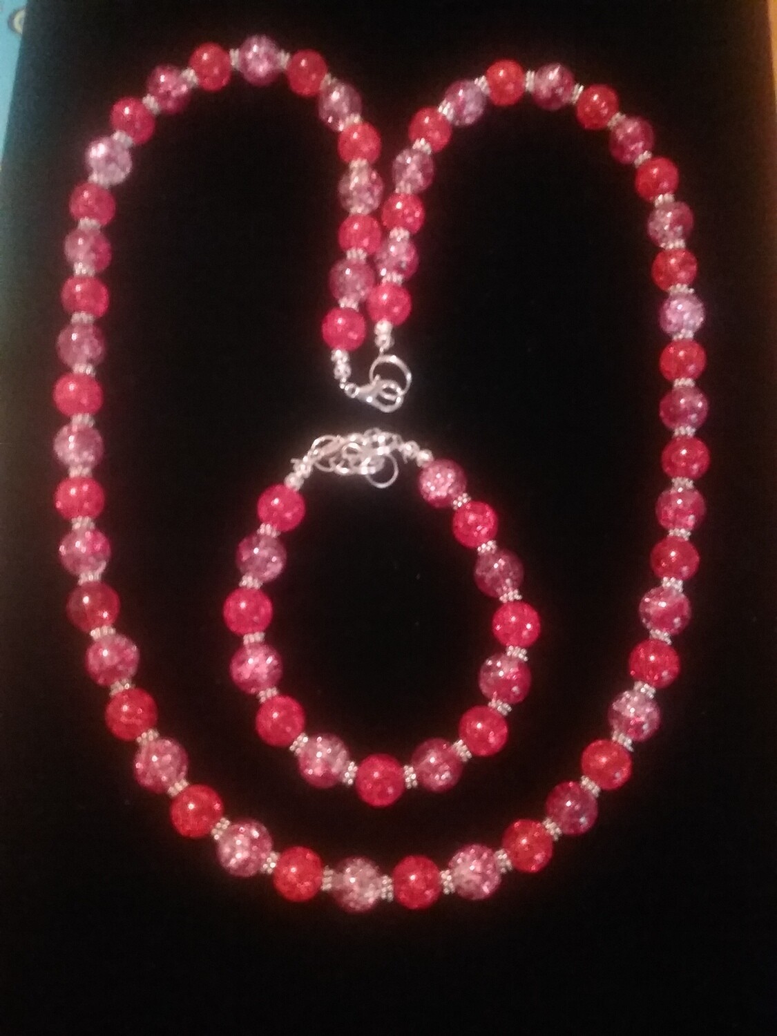 RED BEADED JEWELRY SET