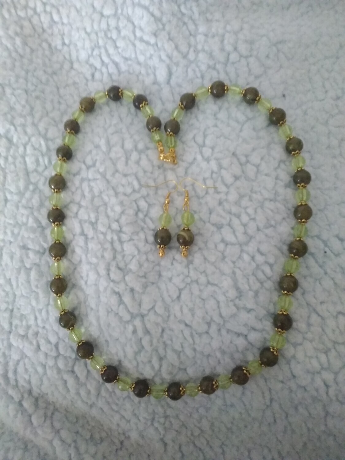 Green Beaded Jewelry Set
