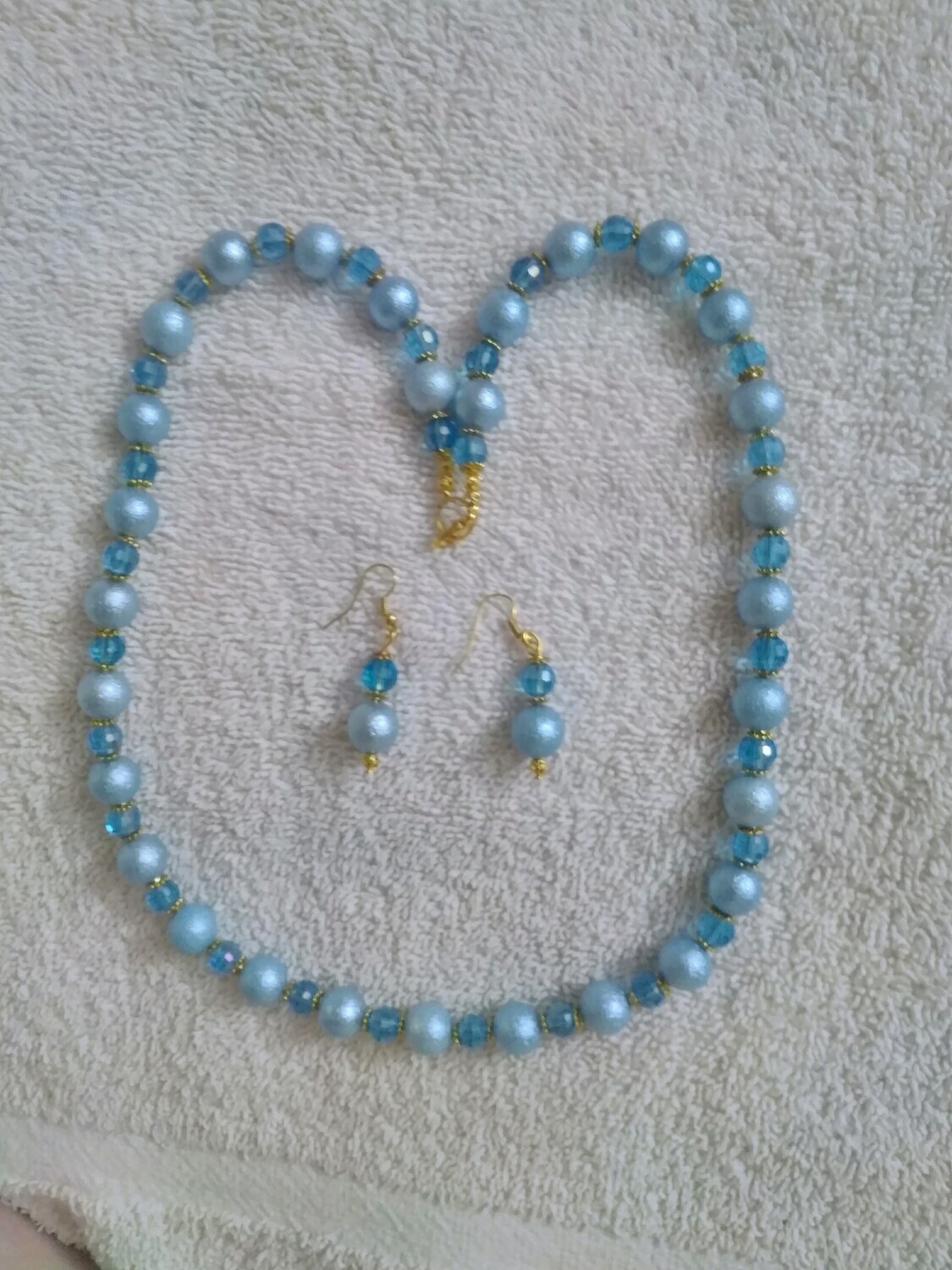 Blue Beaded Jewelry Set