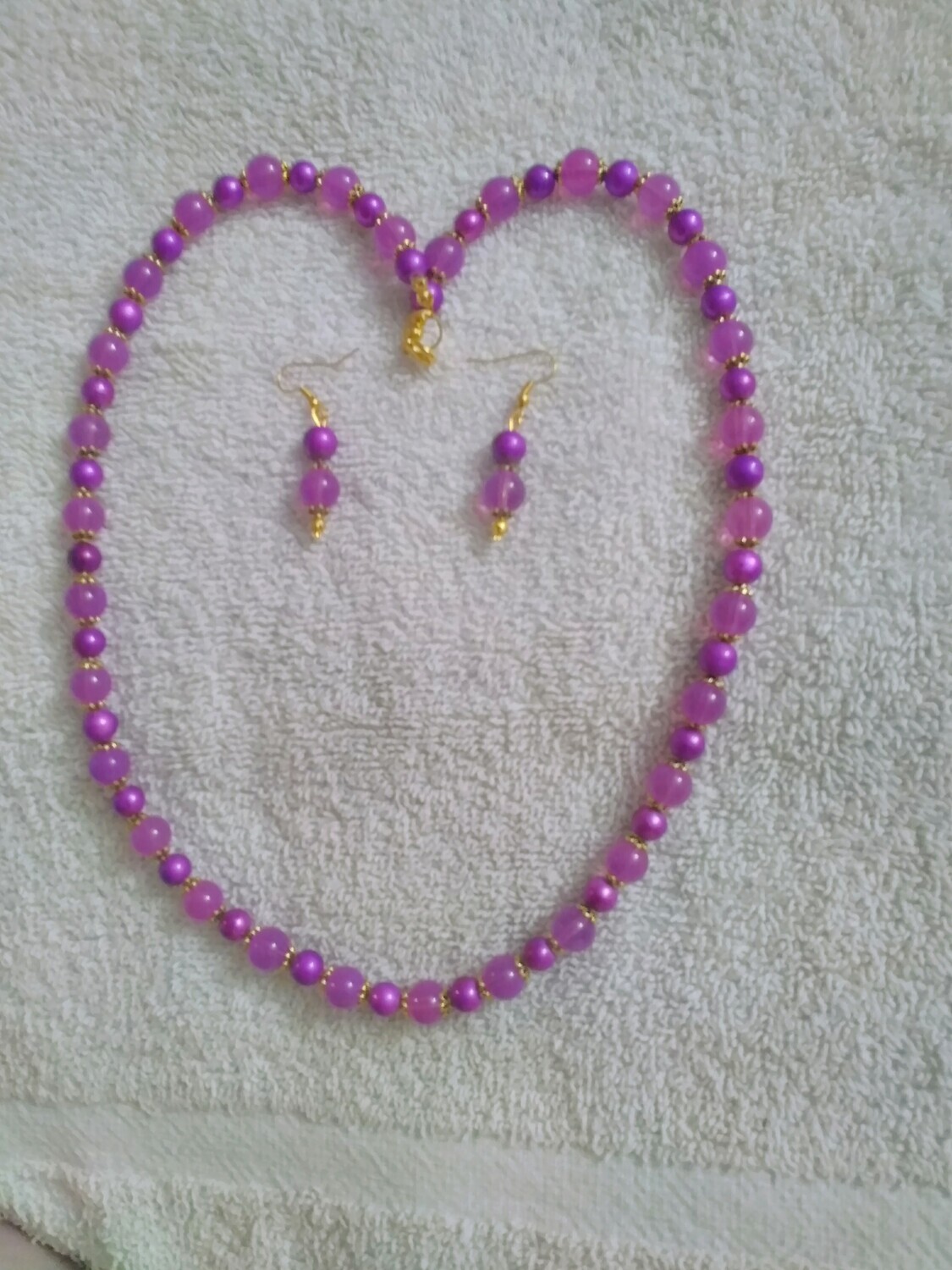 Fuchsia Beaded Jewelry Set