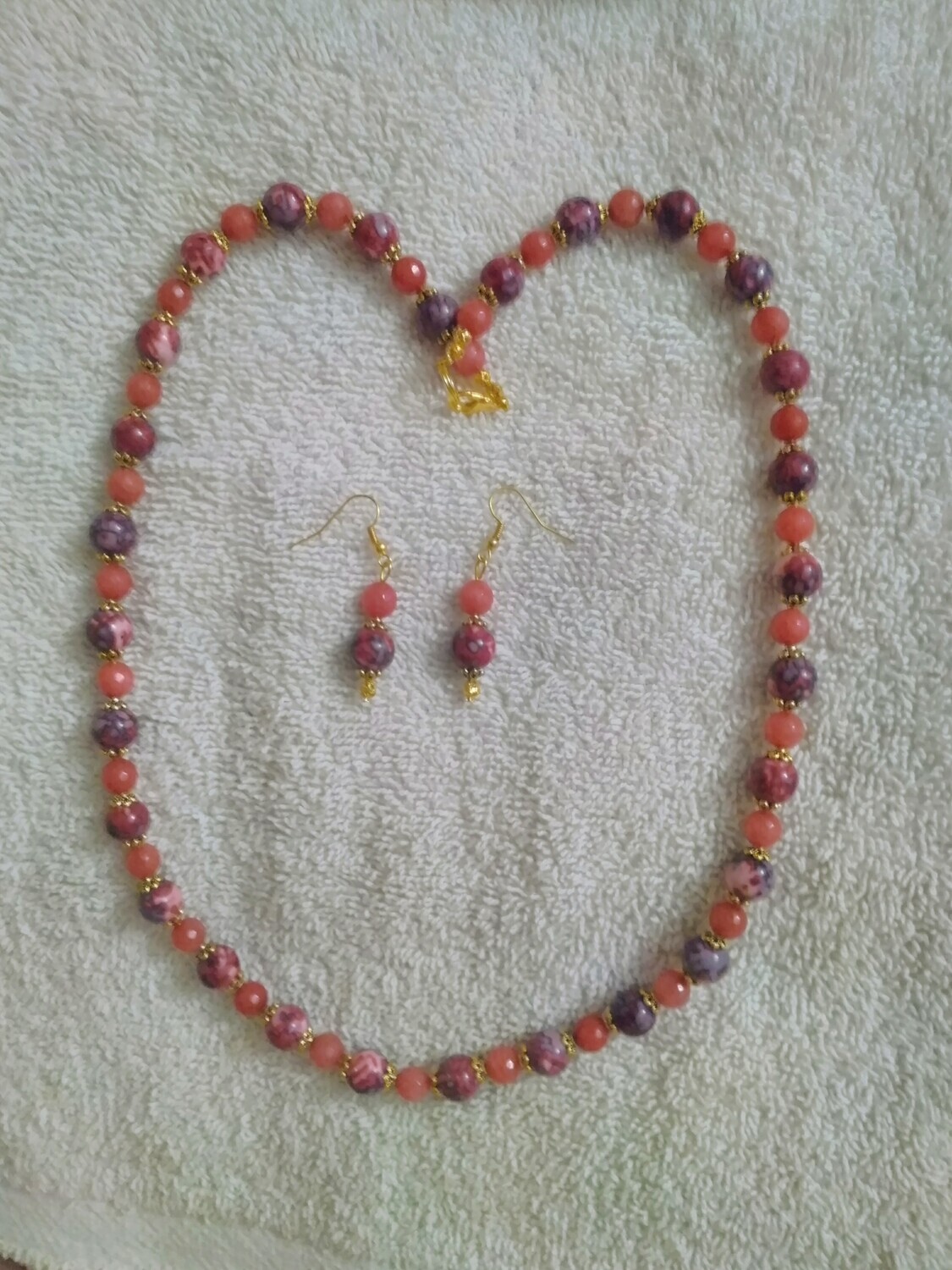 Red &amp; Purple Beaded Jewelry Set