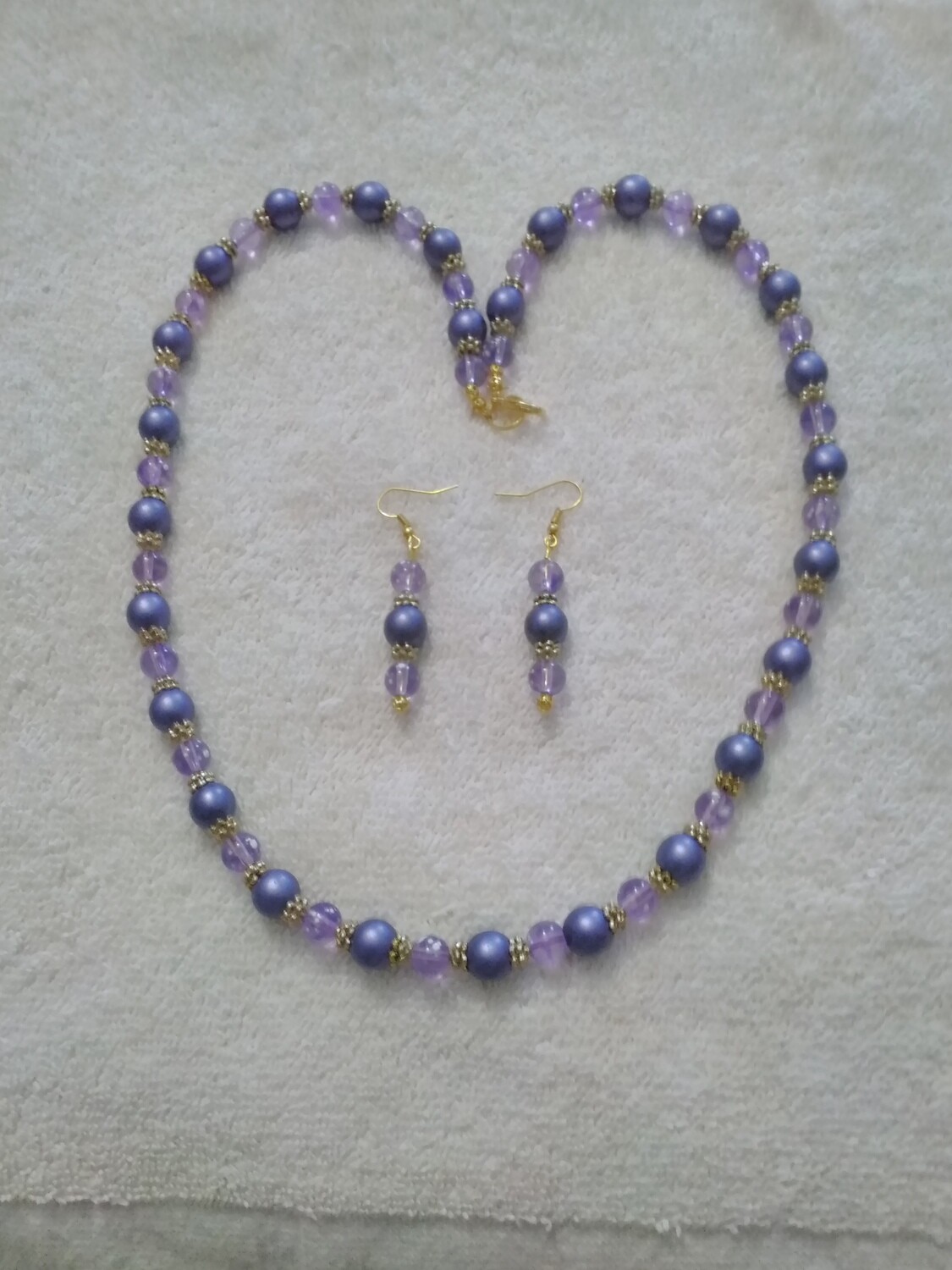 PURPLE BEADED JEWELRY SET