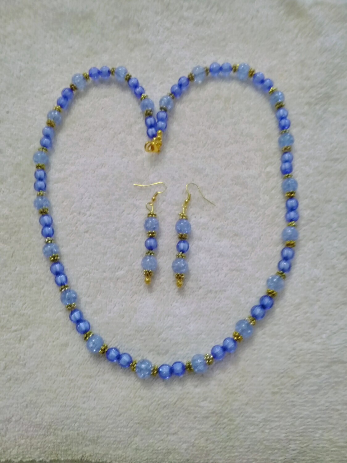 BLUE BEADED JEWELRY SET