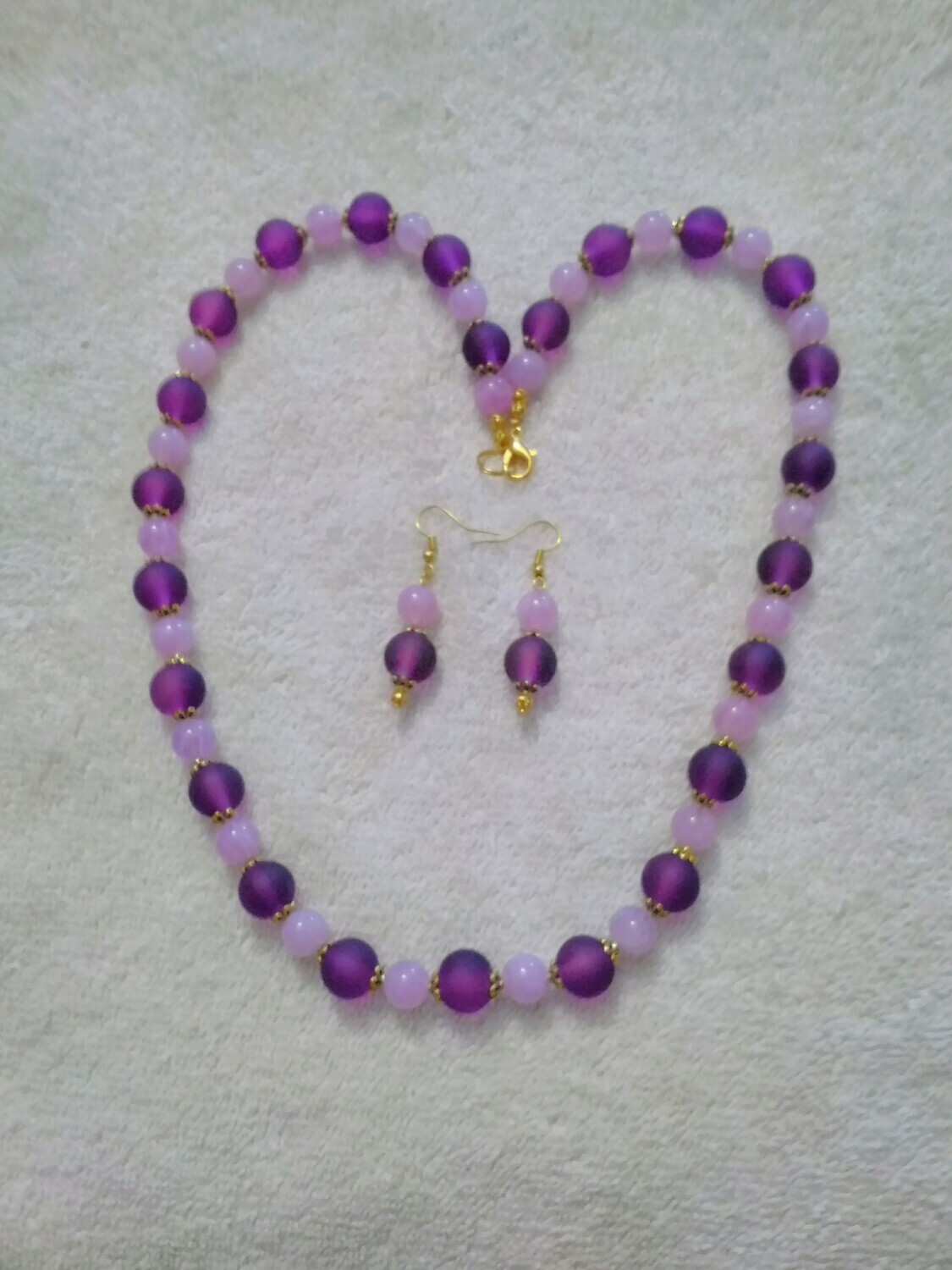 PURPLE BEADED JEWELRY SET
