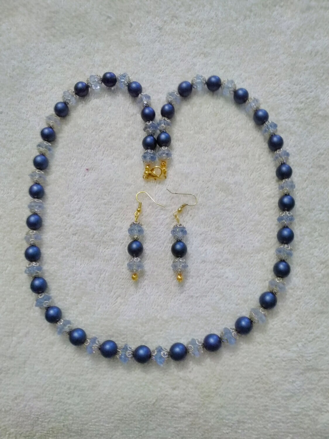 BLUE BEADED JEWELRY SET