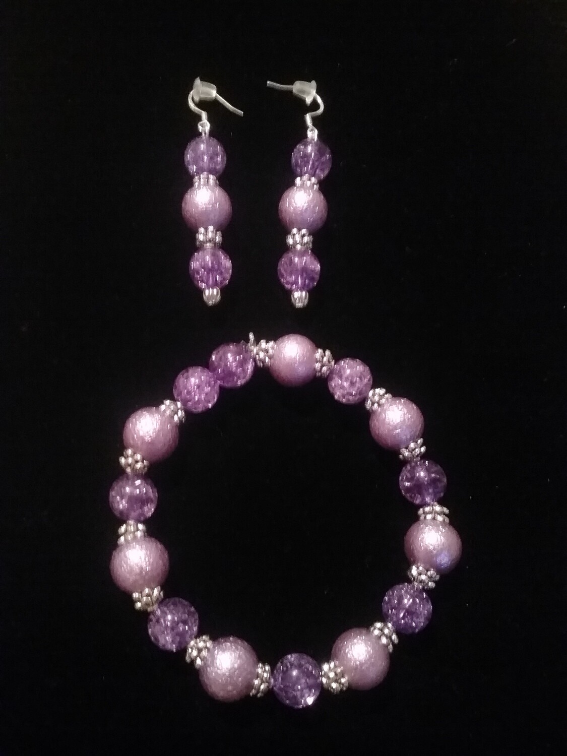 PURPLE BEADED JEWELRY SET