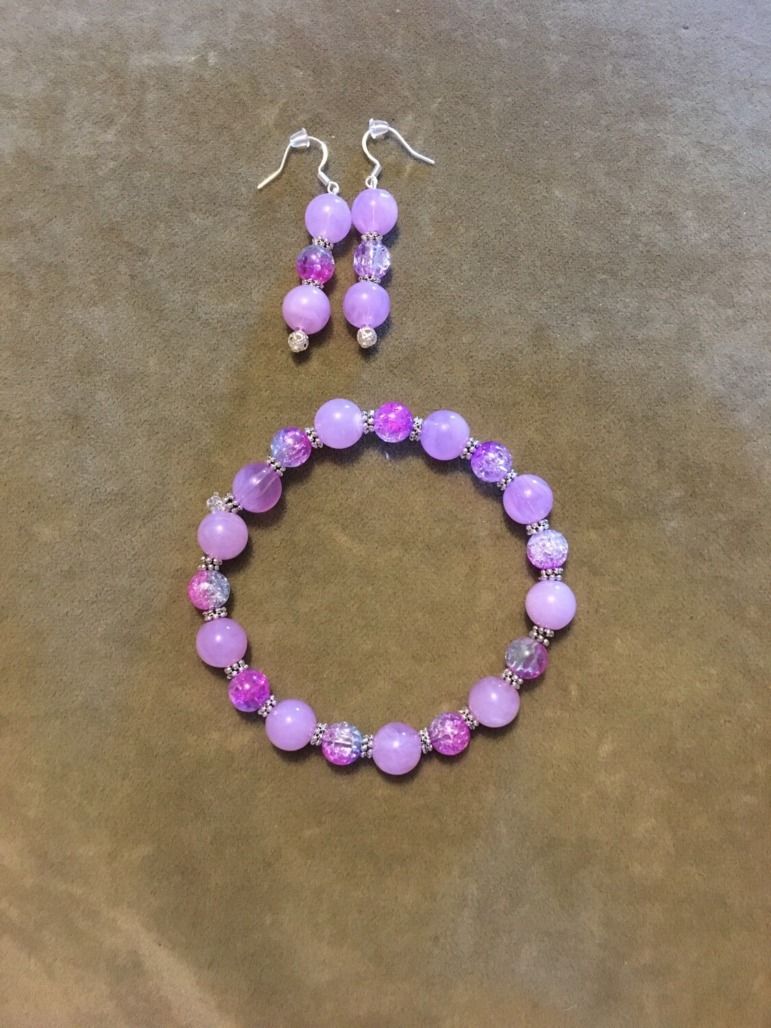 PURPLE BEADED JEWELRY SET
