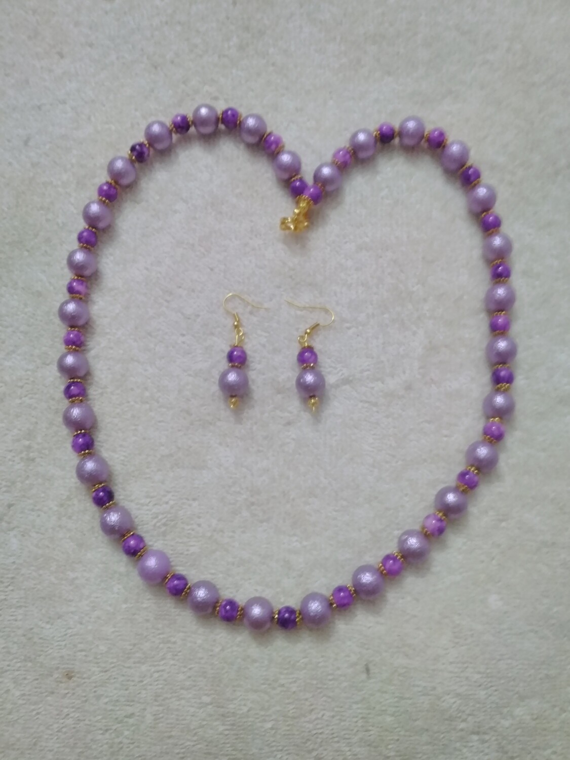 PURPLE BEADED JEWELRY SET