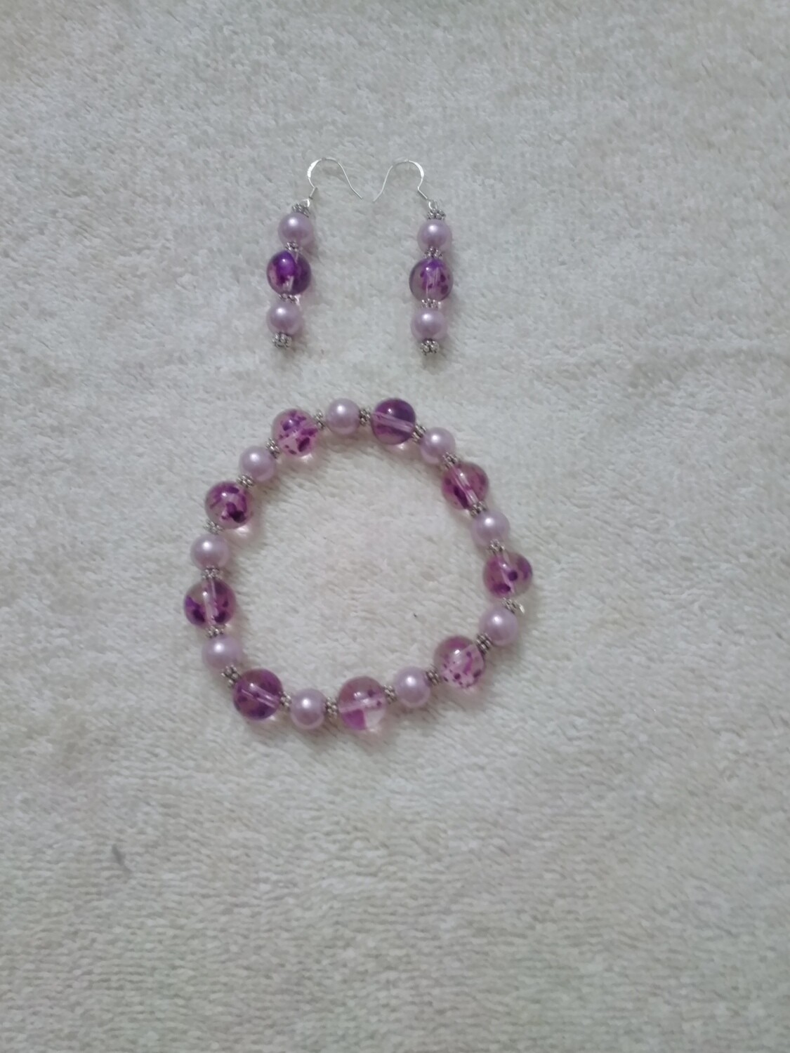 PURPLE BEADED JEWELRY SET