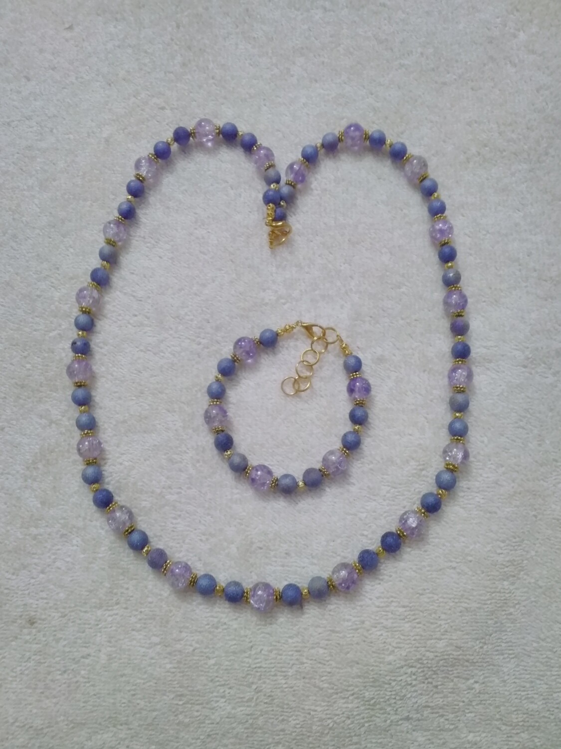 PURPLE BEADED JEWELRY SET