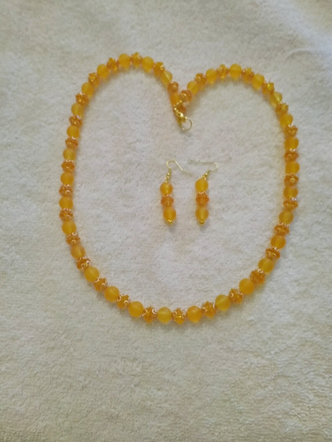 ORANGE BEADED JEWELRY SET