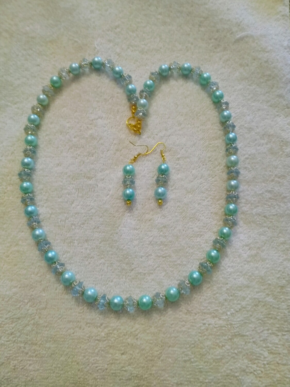 Aqua Beaded Jewelry Set