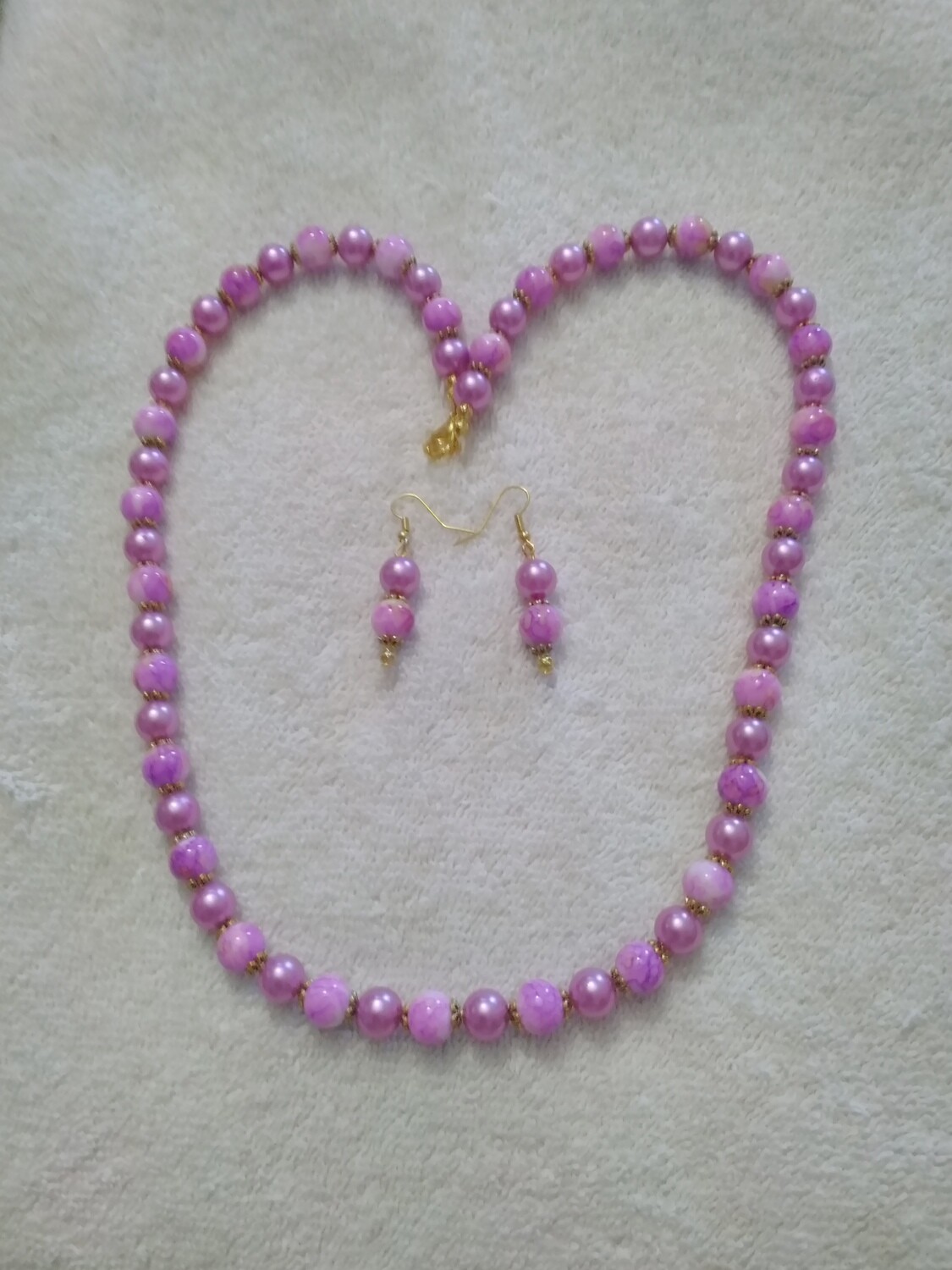 Plum Beaded Jewelry Set