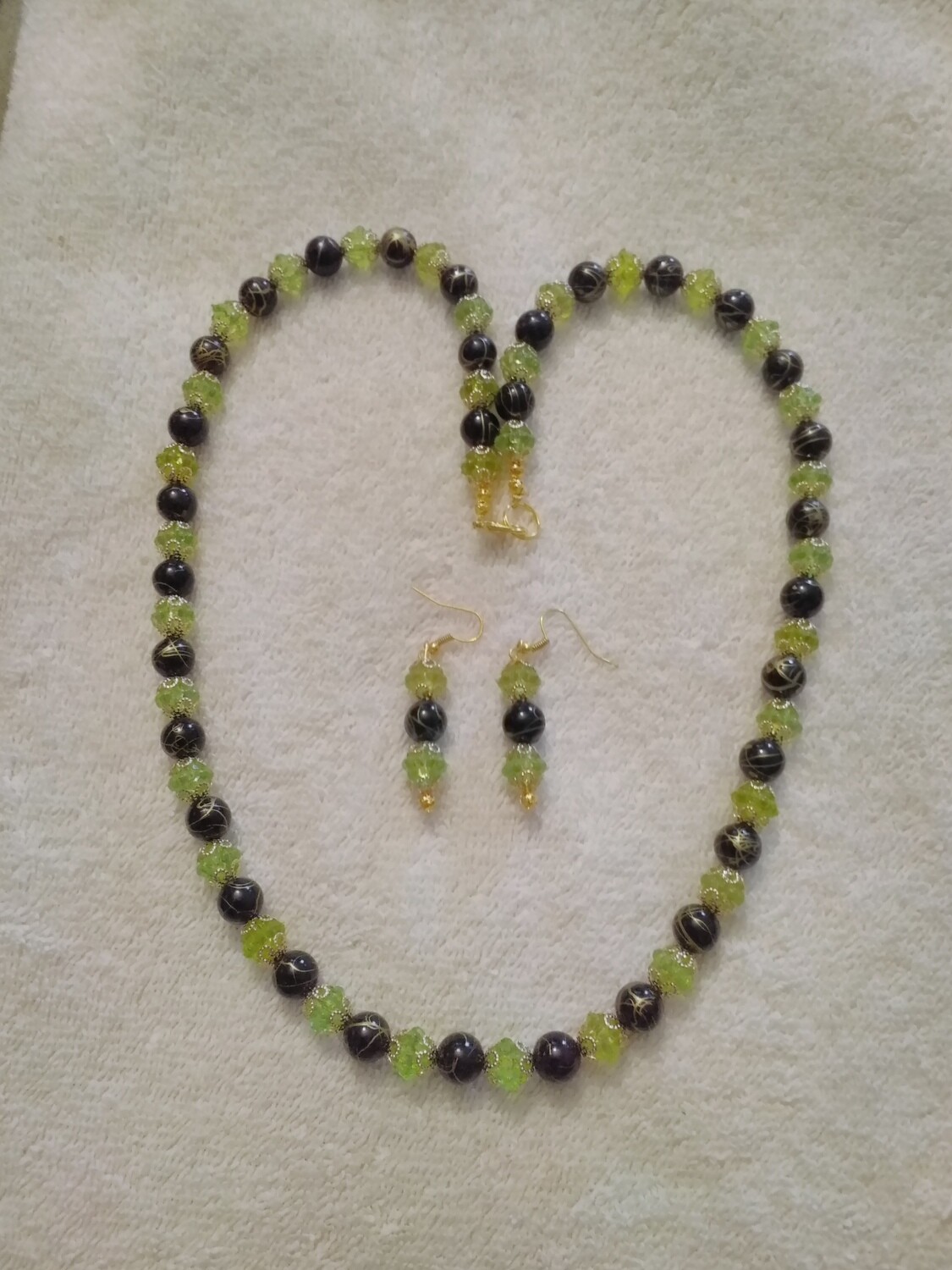 Green Beaded jewelry Set