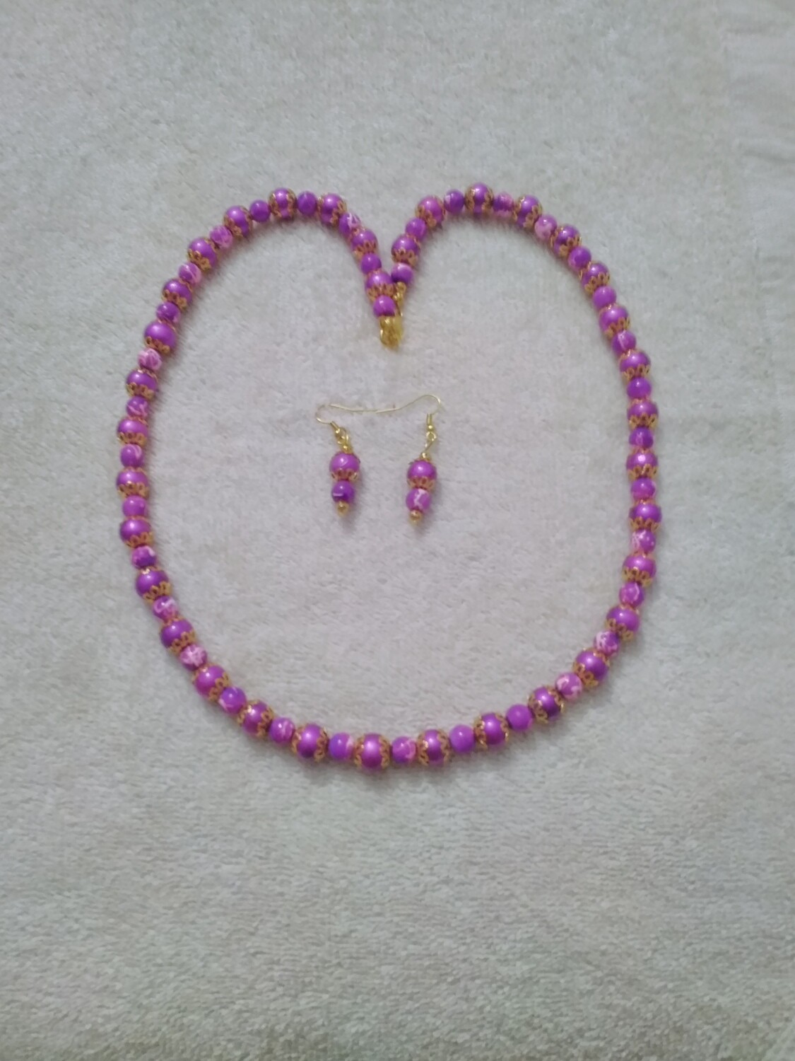 Fuchsia Beaded Jewelry Set