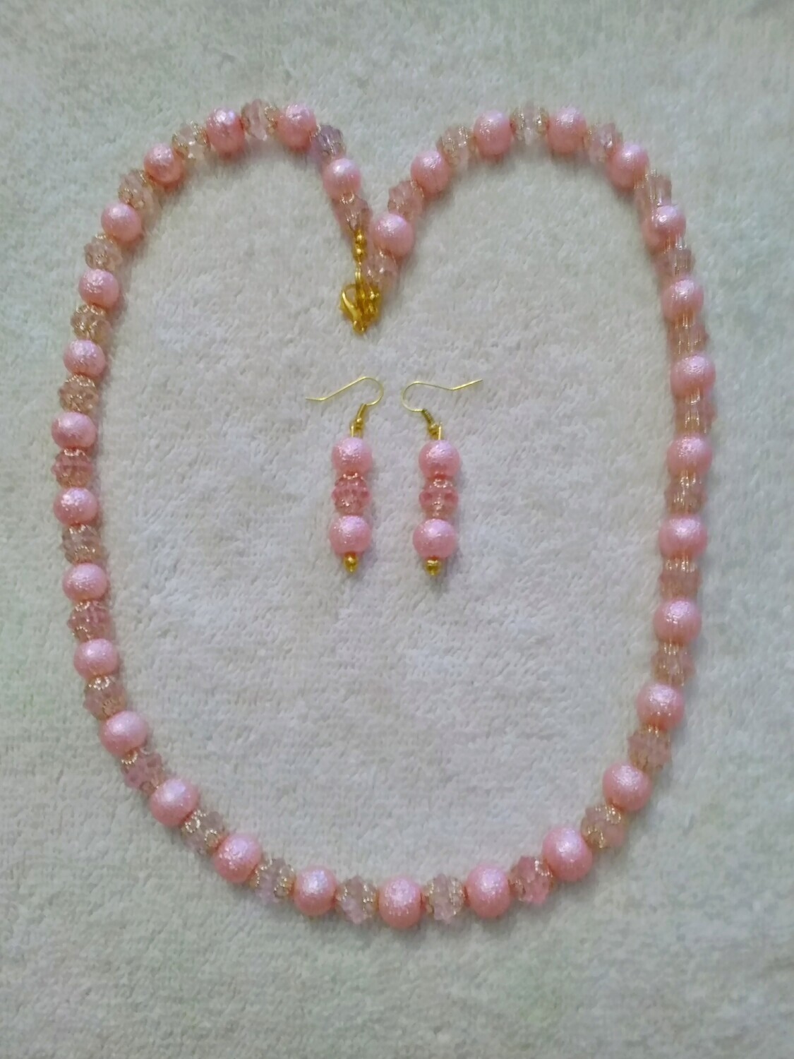 Pink Beaded Jewelry Set