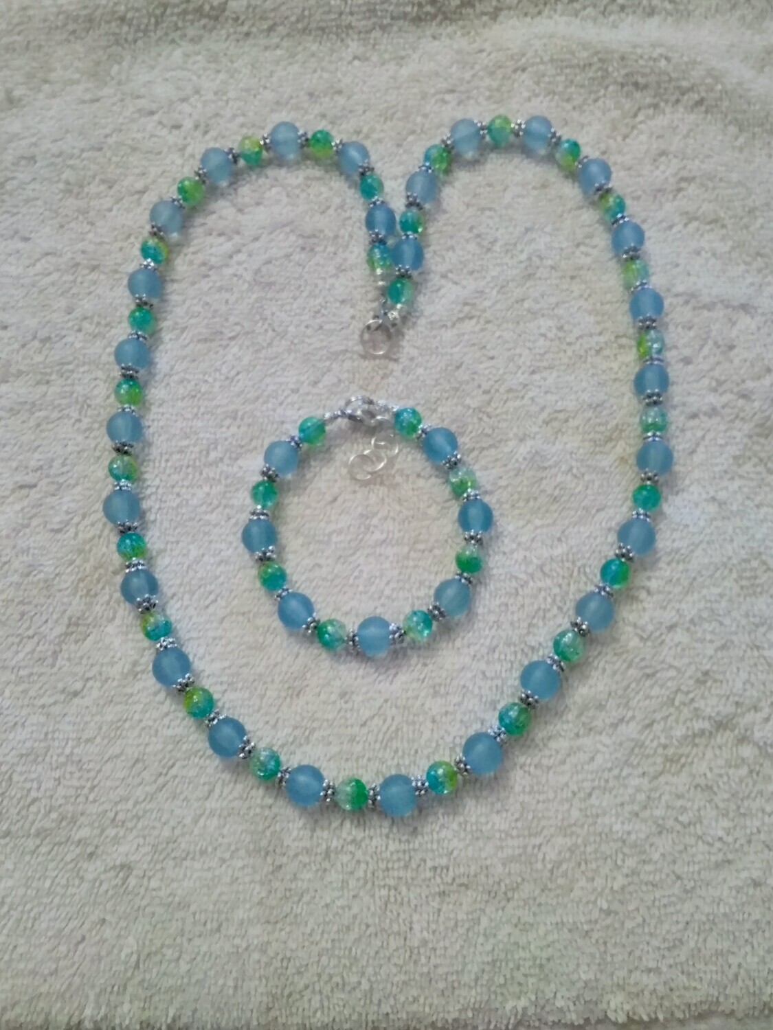 Turquoise &amp; Green Beaded Jewelry Set