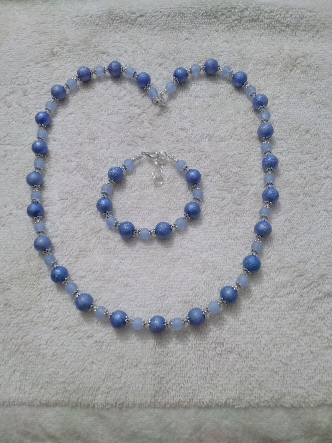 Blue Beaded Jewelry Set