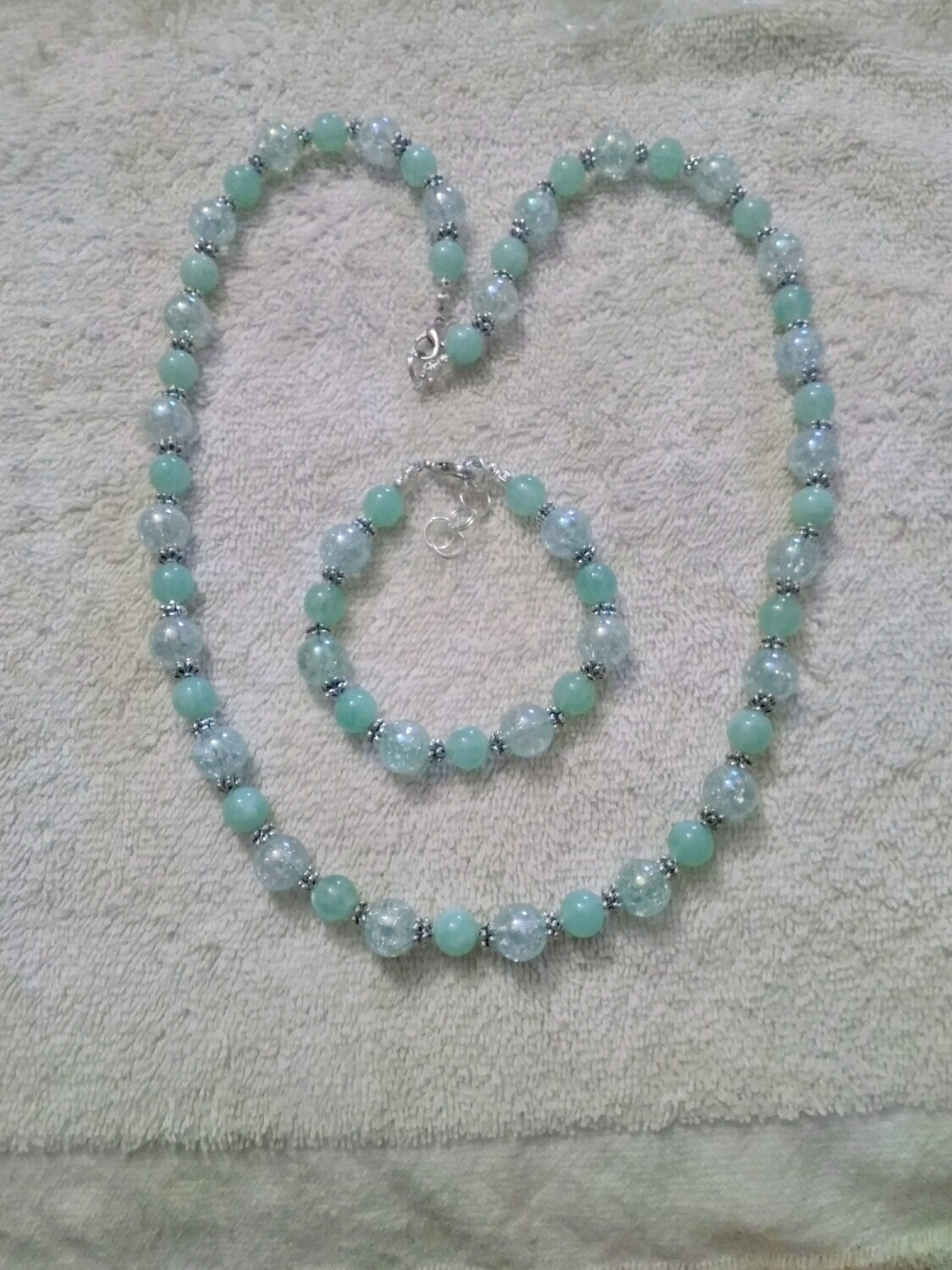 Aqua Beaded Jewelry Set