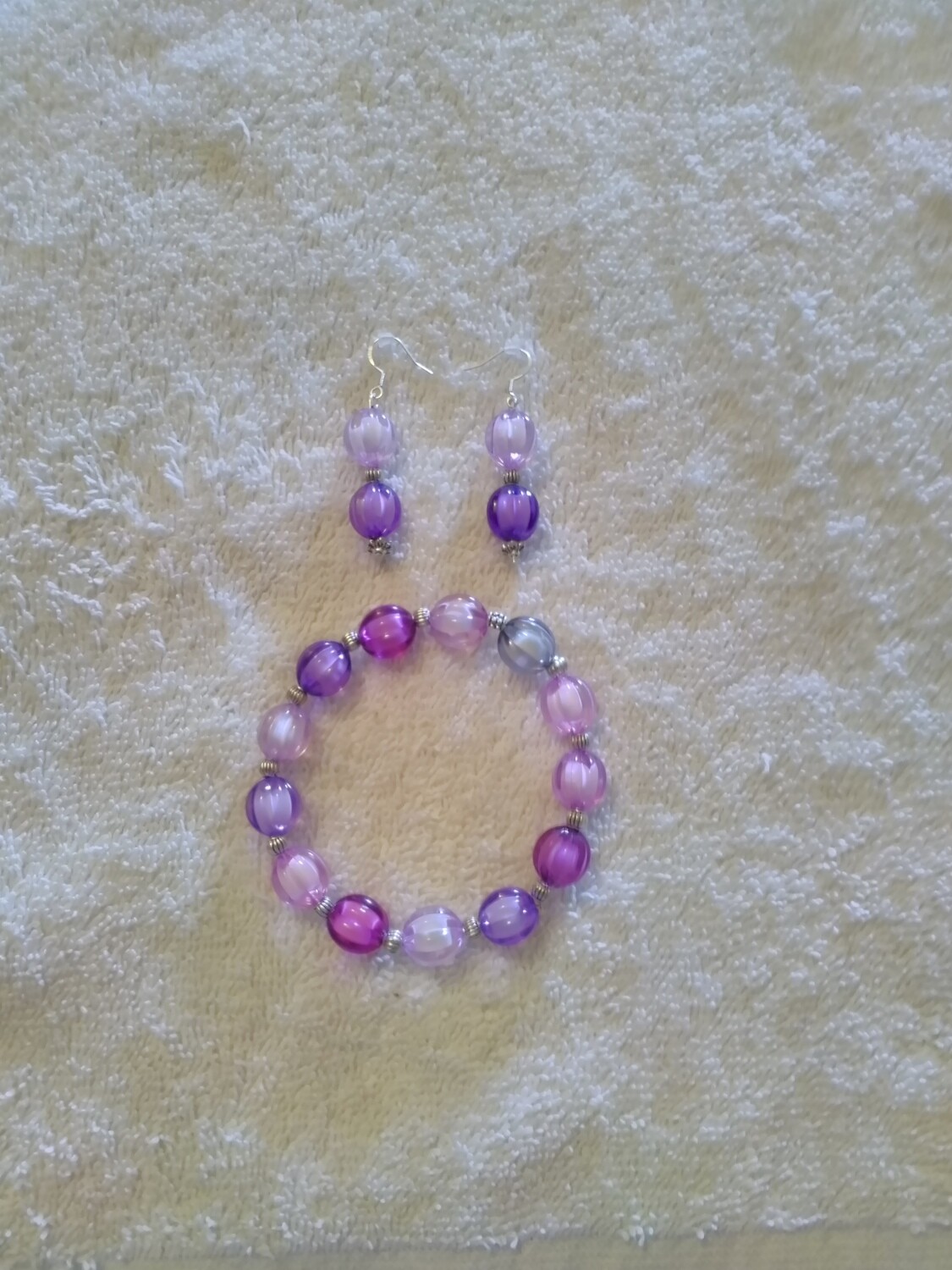 Purple Beaded Jewelry Set