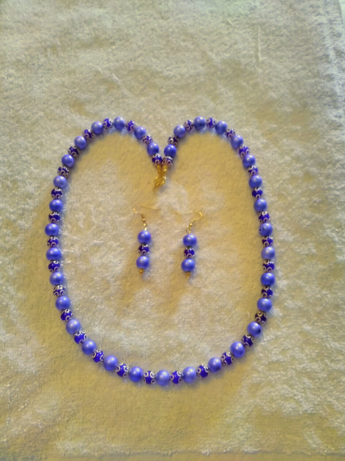 Purple Beaded Jewelry Set