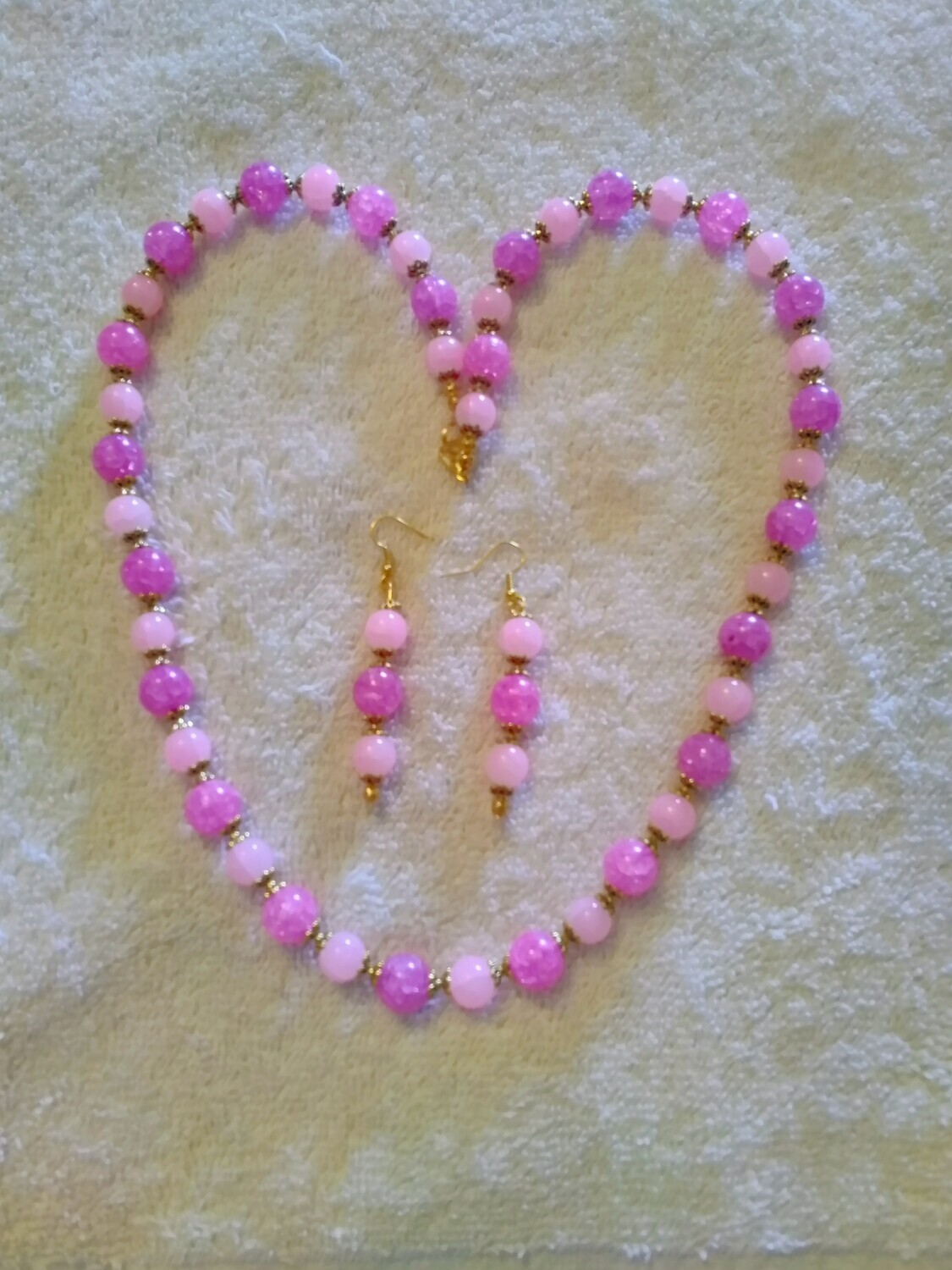 Pink Beaded Jewelry Set