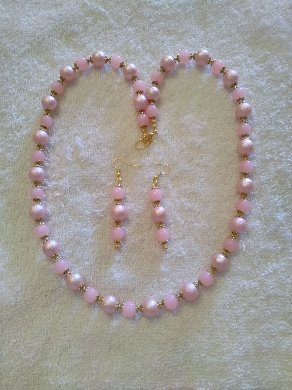Peach Beaded Jewelry Set