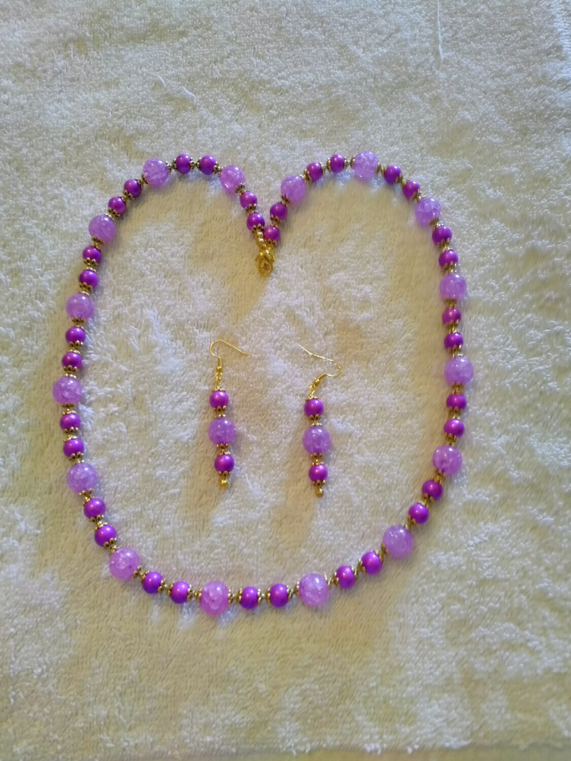 Fuchsia Beaded Jewelry Set