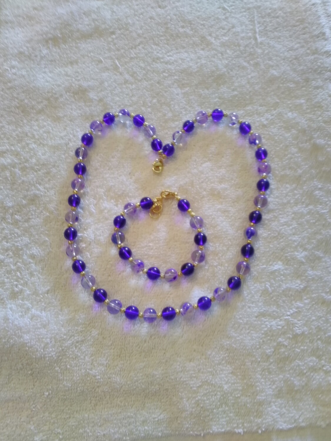 Purple Beaded Jewelry Set