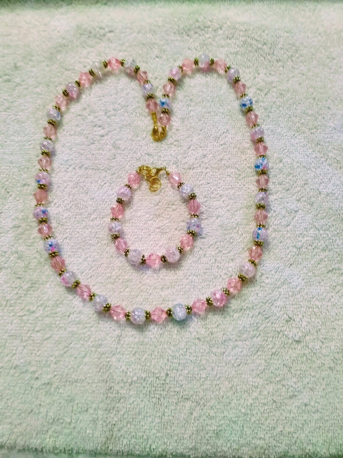 Pink &amp; Turquoise Beaded Jewelry Set