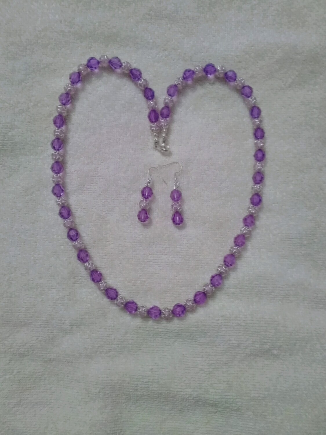 Purple Beaded Jewelry Set