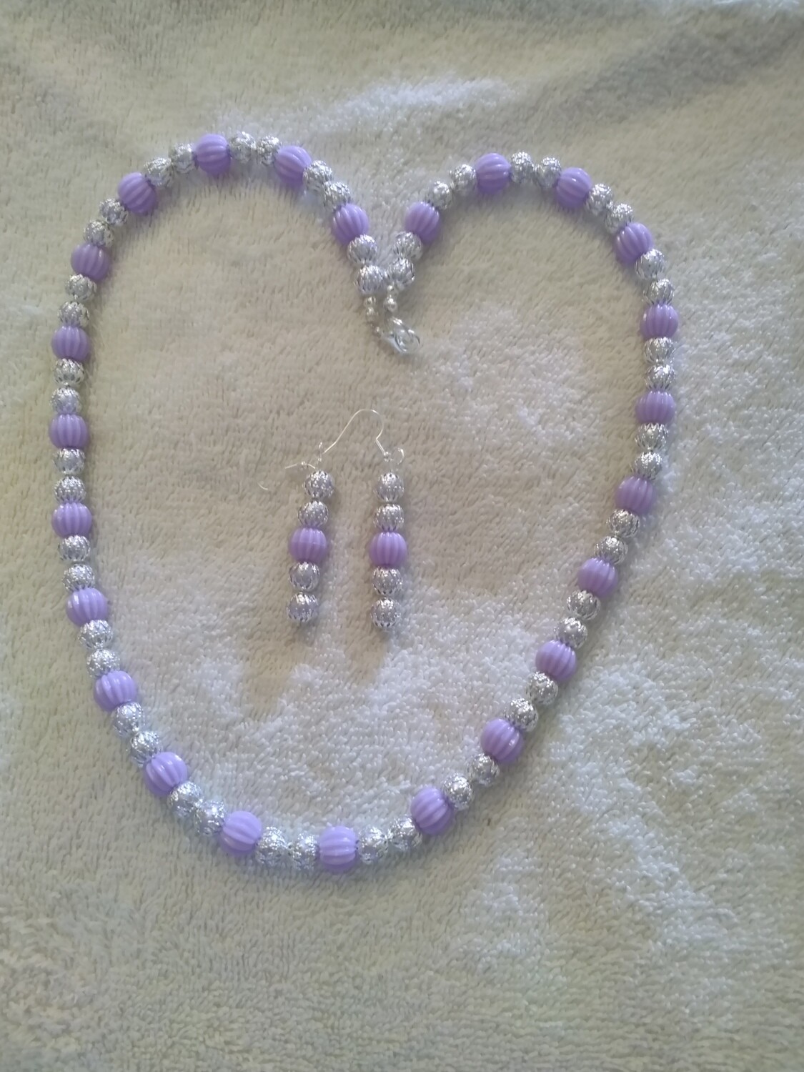 Purple Beaded Jewelry Set