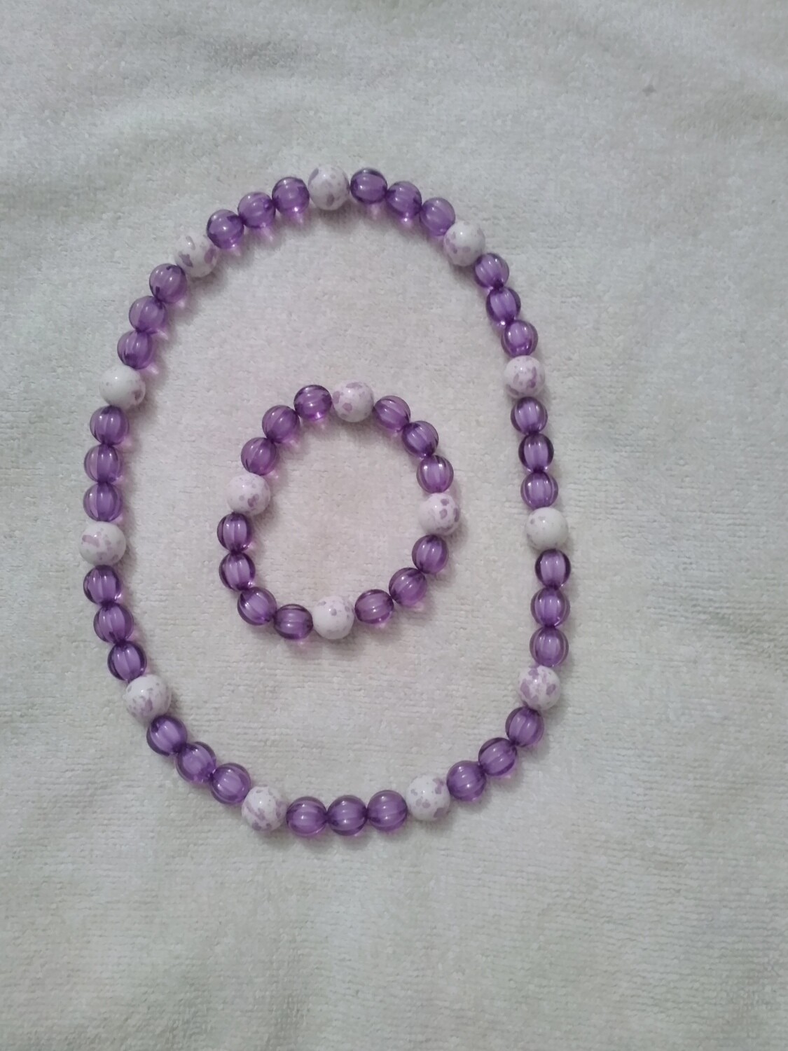 Purple Beaded Jewelry Set
