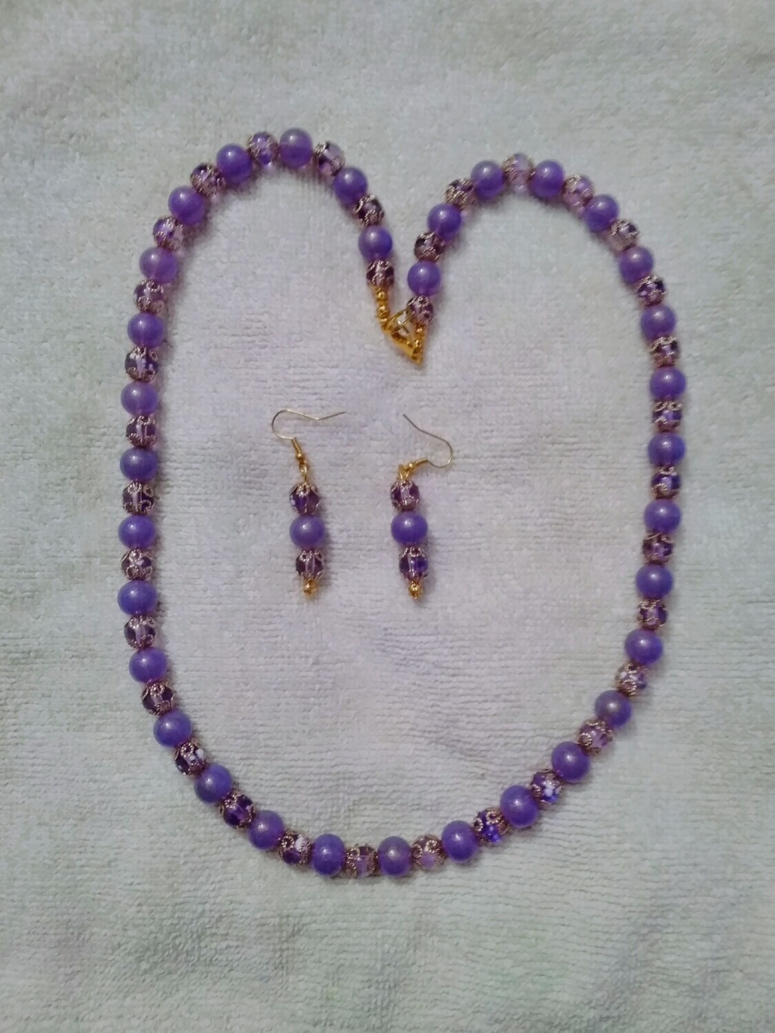 Purple Beaded Jewelry Set