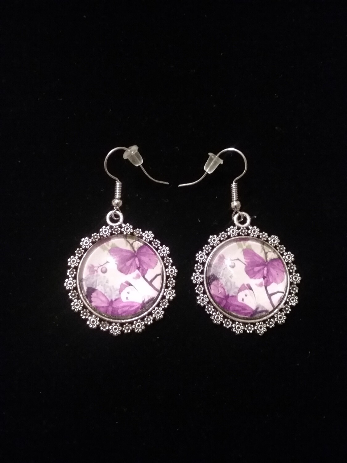 Purple Butterfly Earrings