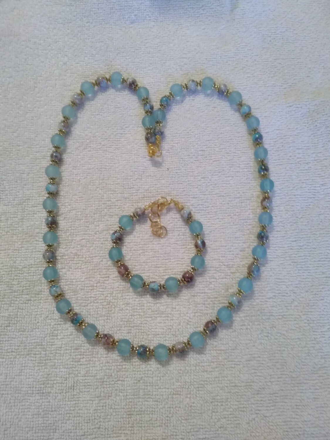 Turquoise &amp; Brown Beaded Jewelry Set
