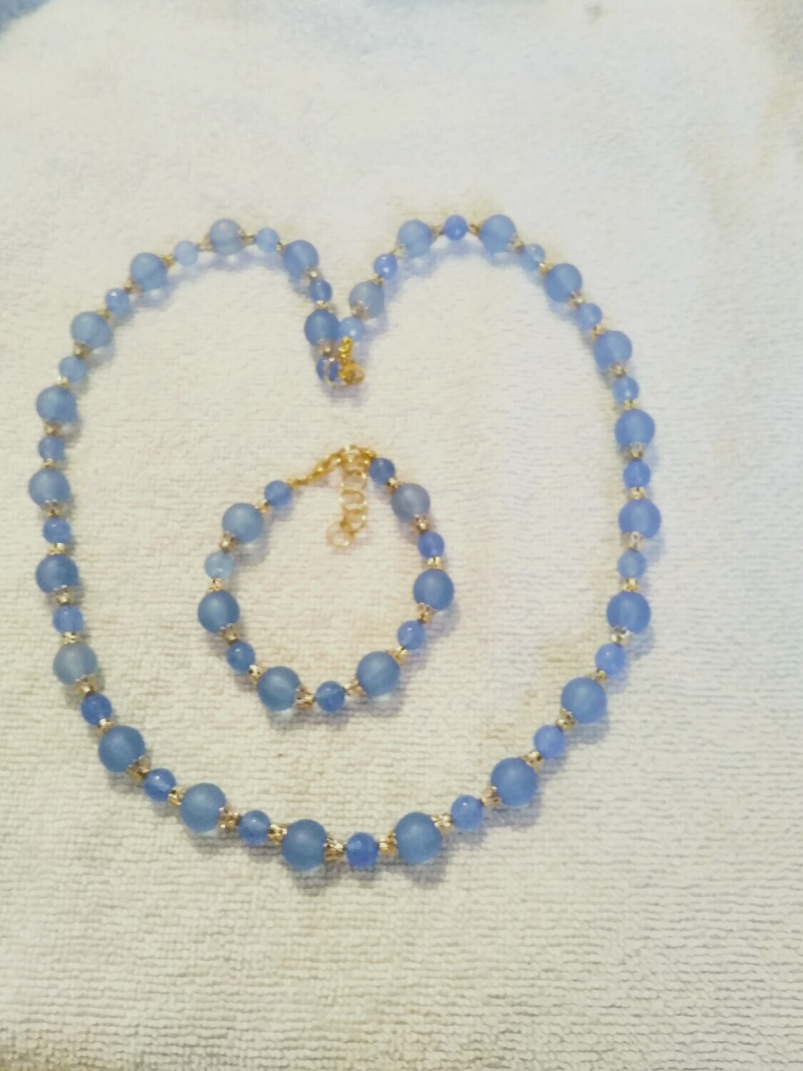 Blue Beaded Jewelry Set